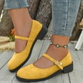 thumbnail image 2 of Mary Janes Dress Shoes for Women 2025 Suede Pearl Chunky Mid Heels Ballet Flats Uniform Dressy Loafers Fall, 2 of 7