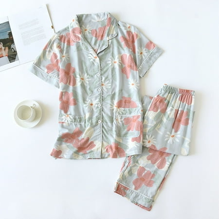 

Njoeus 2 Pieces Women s Pajamas Sets Cotton Pyjama Women s Pajamas Sleepwear Sets Spring Summer Homewear