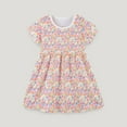 thumbnail image 2 of Odeerbi Toddler Girls Floral Dress Holiday Cotton Dress for Kids Children Summer Ruffle Cap Sleeve Flower Print Dresses 2-7 Years Pink, 2 of 9
