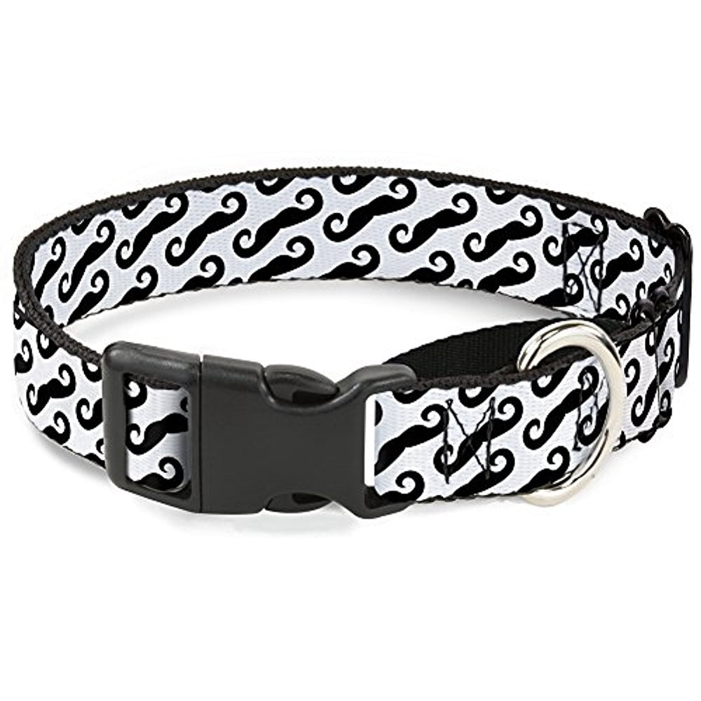 buckle-down diagonal handlebar mustaches white black martingale dog collar
