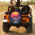 thumbnail image 3 of KAKALAD Colorful Flamingo Palm Trees At Sunset Summer Spare Tire Cover Universal Vehicle Accessories Buckle Car Tools 17”in, 3 of 6