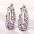 thumbnail image 1 of Statement Earrings for Women Girls Huggie Dangle Drop Hoop Earring Rhinestone Crystal Post, 1 of 6