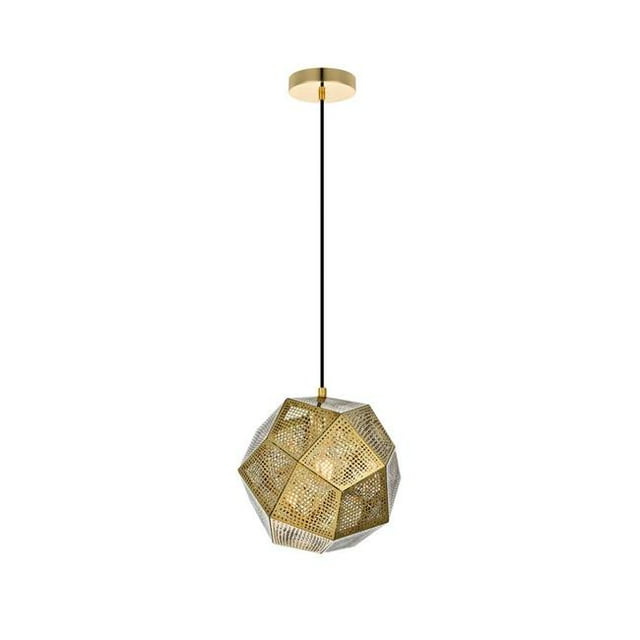 Elegant Lighting PD2050 9.5 x 9.5 in. Kronos 1 light Gold Pendant
