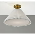 thumbnail image 3 of Adesso Scarlet 17" Antique Brass Flush Mount Light with Off-White Pleated Tapered Shade, 3 of 4