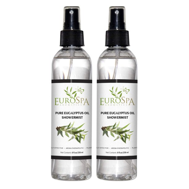 EuroSpa Aromatics Pure Eucalyptus Oil ShowerMist and Steam Room Spray, AllNatural Premium