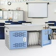 thumbnail image 6 of POCHAR 16-Unit Charging Cabinet for Laptops & Tablets - Locking Laptop Storage Box with Cable Management, Charger Storage, and Ground Protection - Great for Classroom, Library, and Office(Blue), 6 of 7