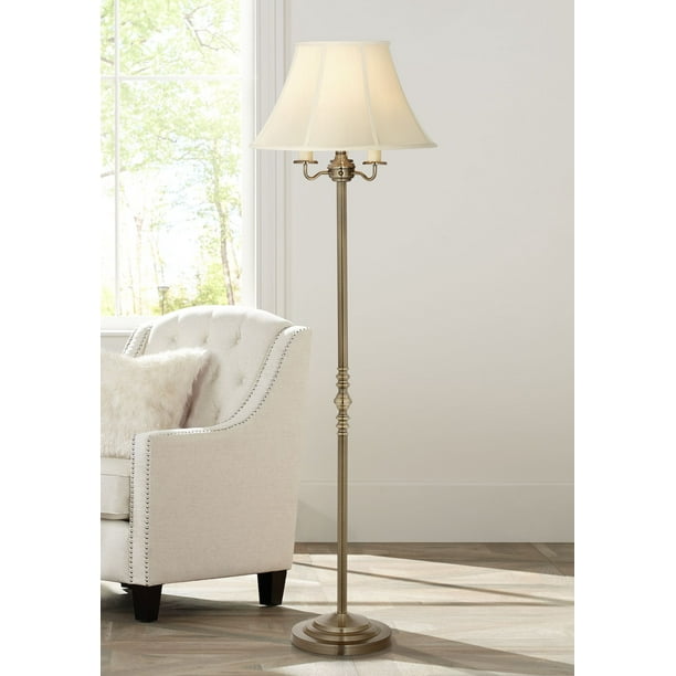 Regency Hill Traditional Floor Lamp Antique Brass Shabby Chic Off White Bell Shade Candelabra For Living Room Reading Bedroom Com Regency Hill Traditional Floor Lamp, What Floor Lamps Give Off The Most Light