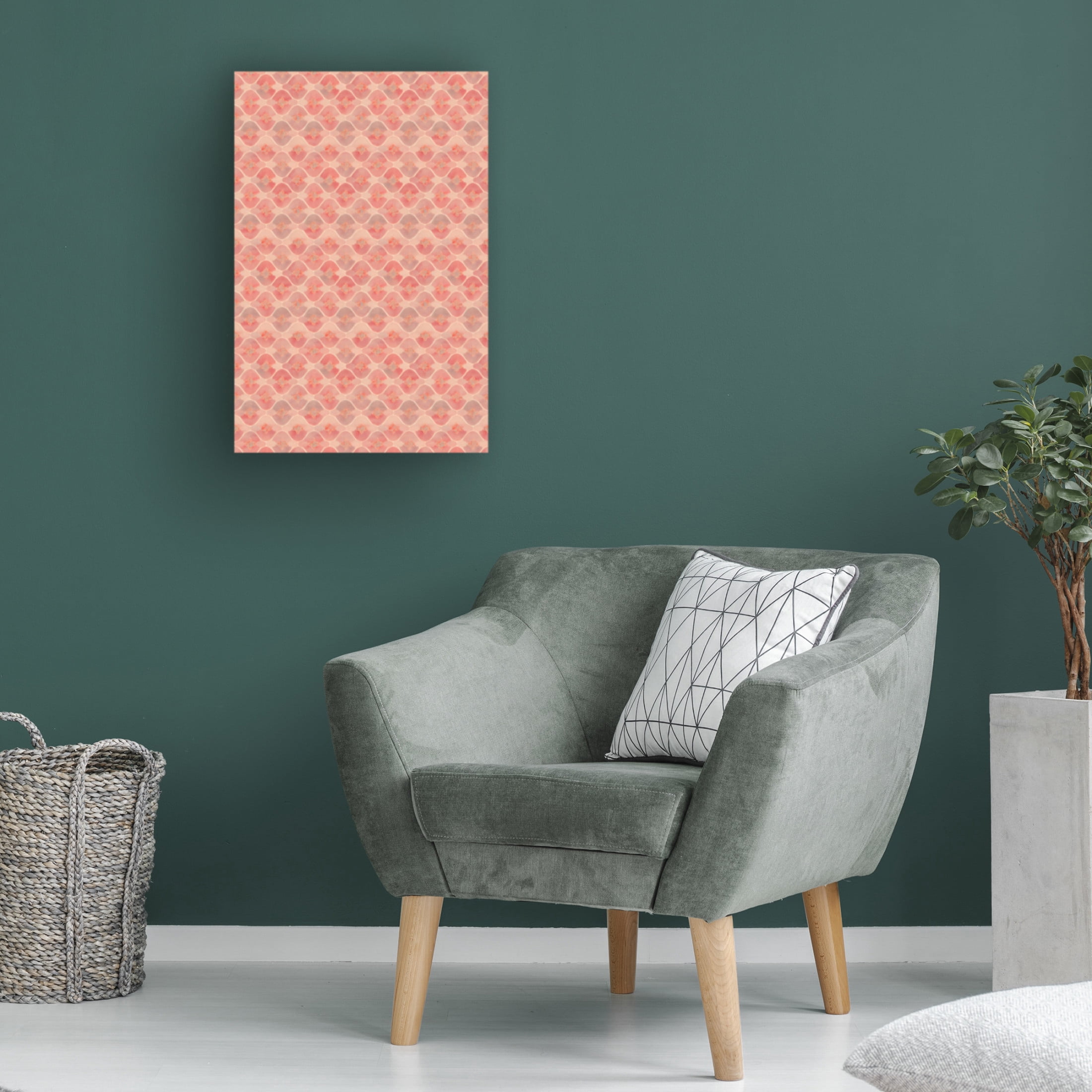 Canvas Wall Art - Treechild 'Pink Romantic Pattern' Wall Art for Living Room, Bedroom, or Office D?cor by Trademark Fine Art - 12 x 19 Inches