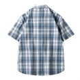 thumbnail image 3 of Generic Men's Short Sleeve Shirt Plaid Flannel Button Down Casual Vest Shirts with Pockets, 3 of 4