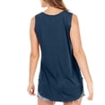 thumbnail image 5 of OIOLOYJM Womens Loose Fit Casual Flowy Tank Tops Square Neck Trendy Sleeveless Pleated Front Summer Tops Clothes Spring Vacation Beach Outfits Navy XL, 5 of 5