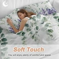 thumbnail image 4 of Queen 4 Piece Bedding Set Eucalyptus Leaves Farm Lavender Soft Breathable Duvet Cover and Pillowcase,Pastoral Gradient Botanical Duvet Cover Set Washable Bed Sheets for Bedroom Dormitory Guest Room, 4 of 9