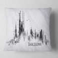 thumbnail image 2 of Designart Barcelona Black Silhouette - Cityscape Painting Throw Pillow - 16x16, 2 of 5