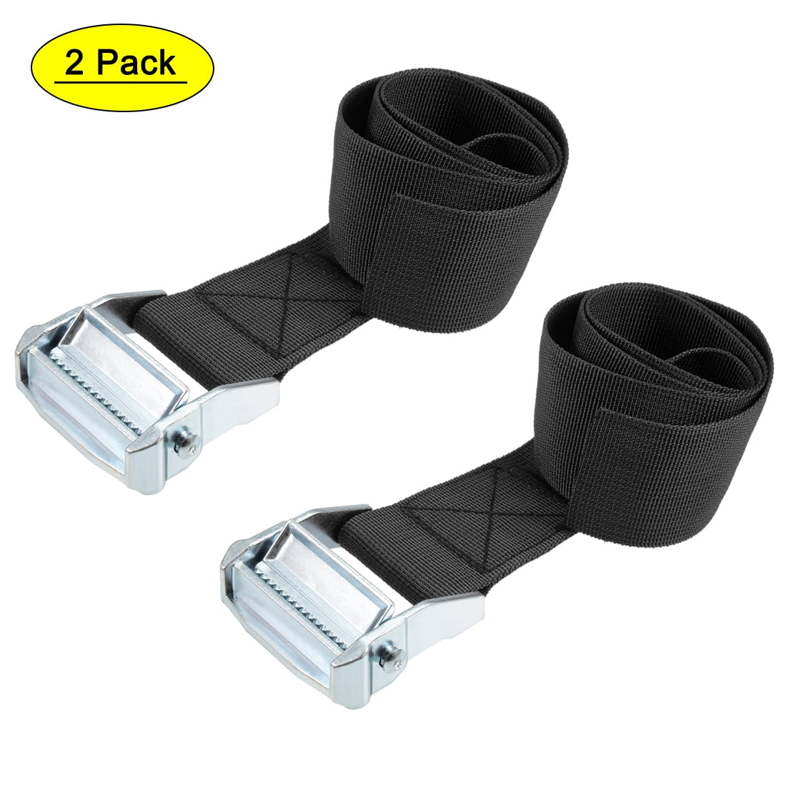 Uxcell 0.8M x 5cm Lashing Strap with Cam Lock Buckle 500Kg Work Load, Black, 2 Pack Walmart