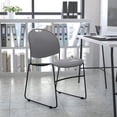 thumbnail image 2 of Scranton & Co Stacking Chair with Black Frame in Gray, 2 of 7