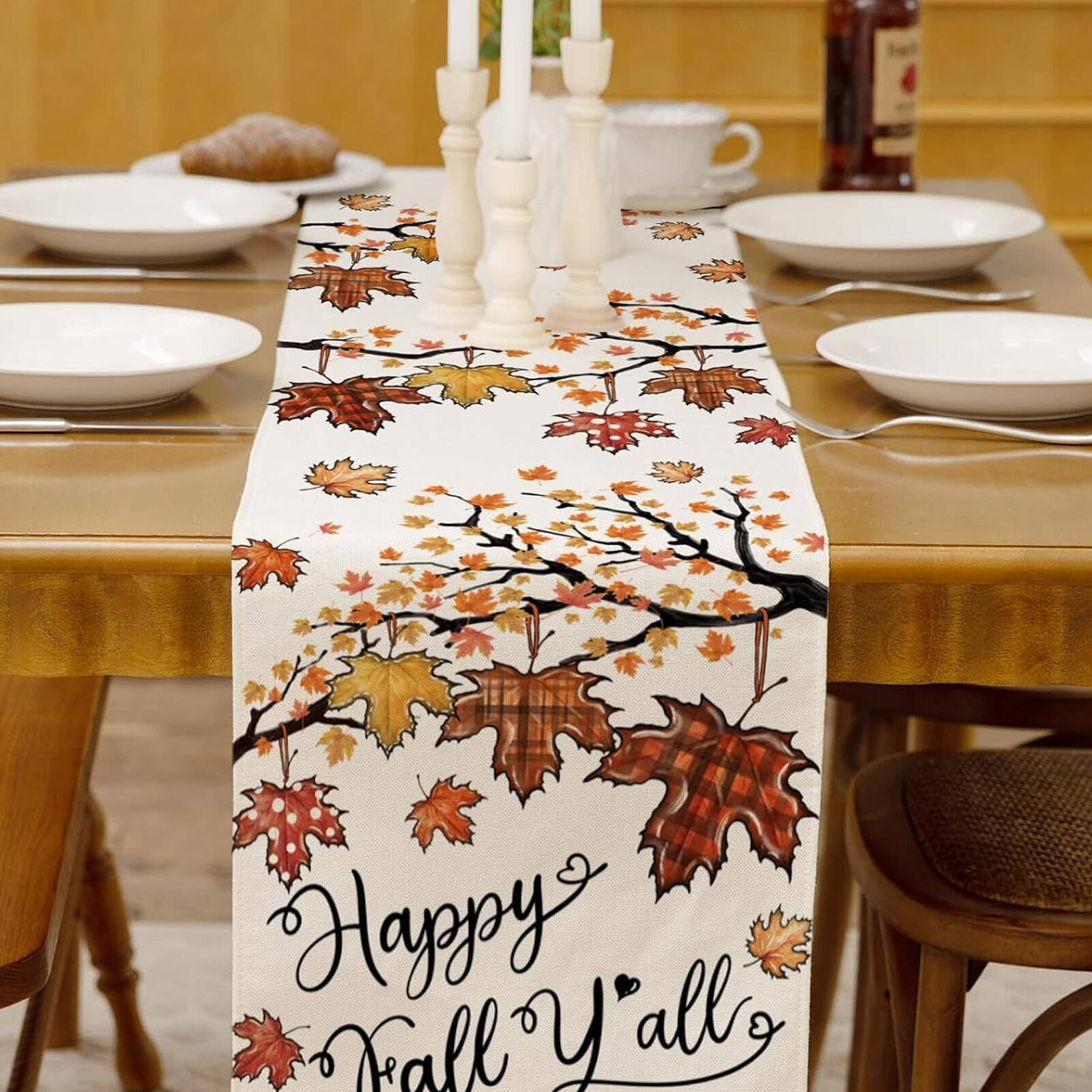 Auq Table Runner,harvest-inspired Table Cloth,fall Palette Festive 