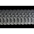 thumbnail image 1 of Lily 3.75" White Beautiful Flower Embroidered Floral Tulle Lace Trim By Yardage, 1 of 1