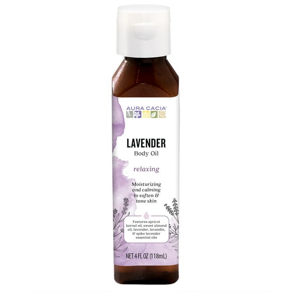 Aura Cacia Relaxing Lavender Aromatherapy Body Oil 4 fl. oz.