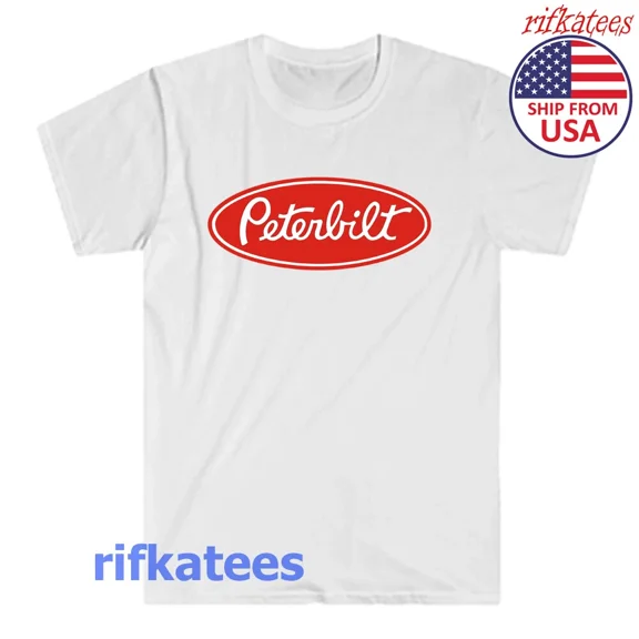 RARE Peterbilt Red Men's White T-Shirt Size S-5XL