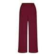 thumbnail image 3 of hotojiny Corduroy Pants for Women Casual High Waisted Work Office Stretchy Wide Leg Pants Loose Fit Pleated Business Slacks Fall, 3 of 6