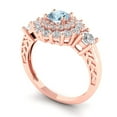thumbnail image 2 of Halo Engagement Ring for Women - 1.4ct Simulated Blue Diamond in 14K Rose Gold Promise Ring, 2 of 6