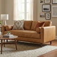 thumbnail image 3 of Morrison 72 inch Wide Mid-Century Modern Sofa in Sienna Top Grain Genuine Leather, 3 of 16