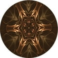thumbnail image 1 of Ahgly Tapis Rond Lavable en Machine Intérieur Transitionnel Brun Selle, 6 Pieds Rond, 1 of 7