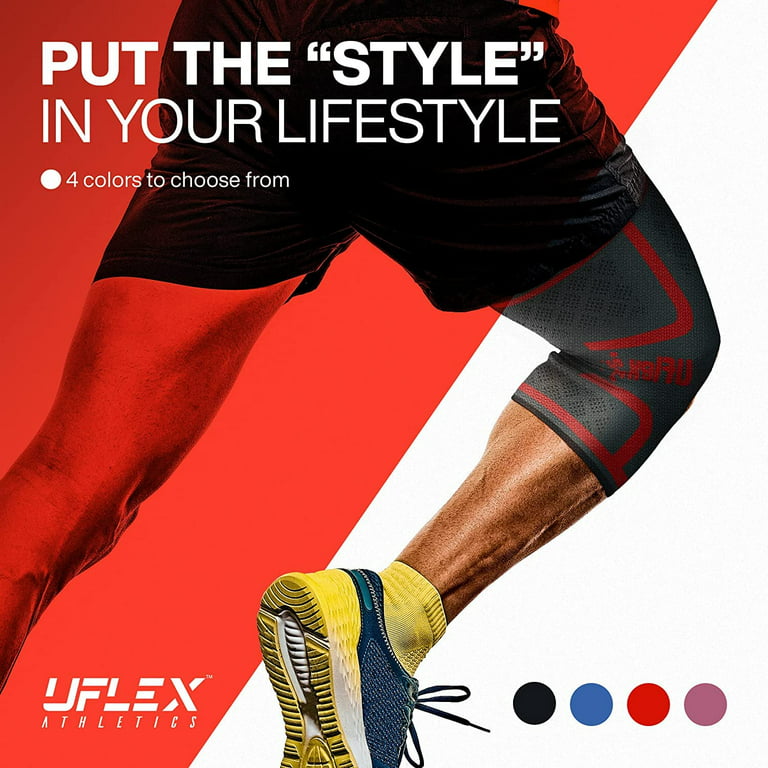 UFlex Knee Compression Sleeve Support for Women and Men - Non Slip Knee  Brace
