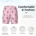 thumbnail image 6 of Picia Floral Strawberr pattern Mens Swim Trunks with Compression Liner Stretch Beach Shorts Quick Dry with Zipper Pockets No-Chafing Board Shorts-XX-Large, 6 of 9