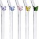 thumbnail image 2 of 5 Pcs Reusable Glass Straws,Colorful Butterfly on Clear Straws with Design Shatter Bent Drinking Str, 2 of 5