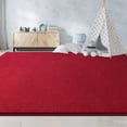 thumbnail image 6 of Large Area Rugs For Living Room Bedroom  4x6 Feet Burgundy Red Rug Minimalist Modern Shag Soft Thick Memory Foam Indoor Carpet Non-slip Washable Dorm Home Decor, 6 of 8
