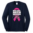 thumbnail image 2 of Real Men Wear Pink Awareness Mens Long Sleeve Shirt, Navy, Large, 2 of 3