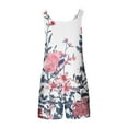 thumbnail image 6 of Mqqzkk Rompers for Women 2025 Summer Casual Trendy Flower Printed Sleeveless Shorts Jumpsuits Loose Strap Jumpsuits with Pockets Pink XL, 6 of 6