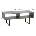 thumbnail image 2 of Household Essentials Jamestown TV Stand Coffee Table with Rectangular Storage Compartments Rustic Slate Concrete and Black Metal, 2 of 7