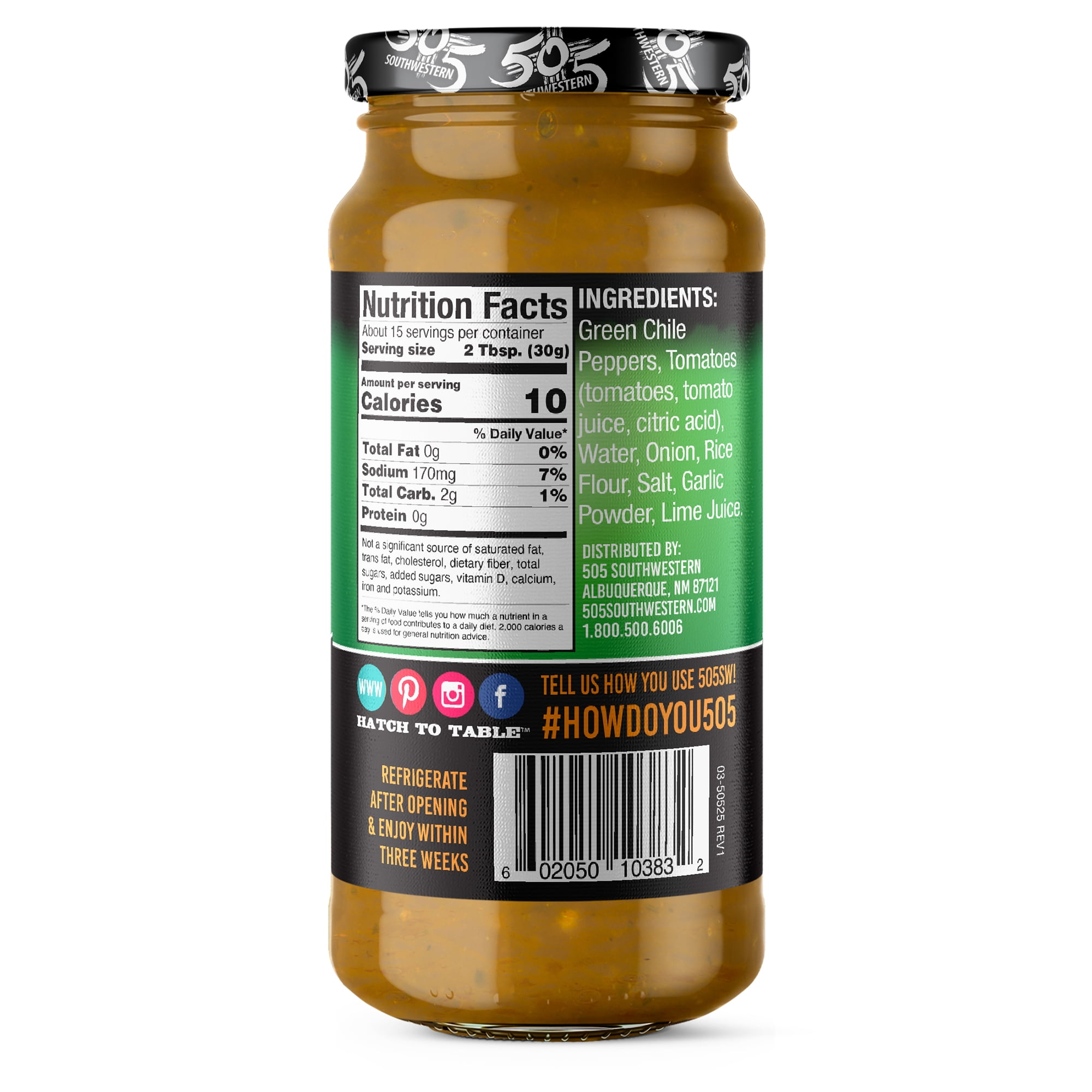(3 pack) 505 Southwestern Medium Green Chile Sauce, 16 oz Jar – Hatch Green Chile Sauce for Tacos and Enchiladas