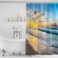 thumbnail image 4 of Ocean Sunset Waterproof Fabric Shower Curtain,Beach Blue Sky Coastal Seashore Summer Waterproof Fabric Shower Curtain for Bathroom Curtains Bathtubs Shower Curtains with 12 Hooks Extra Long 72x84, 4 of 8
