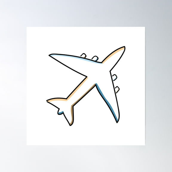 Summer - Airplane Poster Wall Art, Modern Wall Decor, 16x16 UNFRAMED