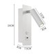 thumbnail image 2 of Apliques de pared blancos 3000K para dormitorio, lámpara de pared LED para interiores, aplique de pared para escalera, interruptor para cabecero/LED 3W COB/pasillos, garajes, hoteles, rotación de 360, 2 of 5