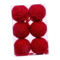thumbnail image 1 of 6 bolas navideñas de espuma envueltas en hilo con cuerda para colgar, adornos para el hogar, para aniversarios y interiores. Rojo Clarete, 1 of 8