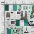 thumbnail image 2 of oneOone Cotton Cambric Dark Teal Green Fabric Paris Postcard Craft Projects Decor Fabric Printed By The Yard 42 Inch Wide, 2 of 6