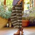 thumbnail image 2 of Women's Linen Pants Summer 2026 Casual Elastic Waist Split Straight Leg Pant Boho Printed Comfy Trousers with Pockets, 2 of 6