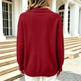 thumbnail image 4 of Women's Cropped Sweater Polo Collared Button up Long Sleeve Pullover Sweaters, 4 of 5