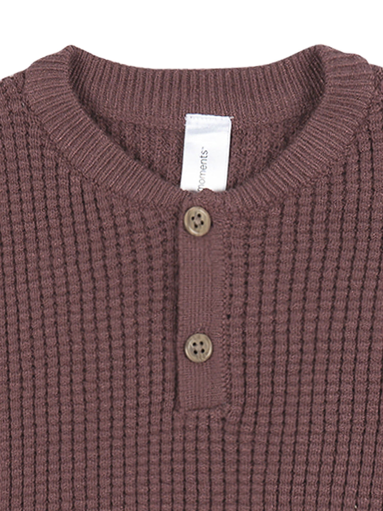 Modern Moments by Gerber Toddler Boy Waffle Henley Sweater Knit, 12 Months - 5T