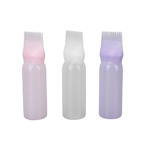 Botella aplicadora de tinte para el cabello BuyWeekMX 3 piezas aplicador de peine