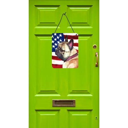 Carolines Treasures LH9545DS1216 French Bulldog Frenchie USA Patriotic American Flag Wall or Door Hanging Prints 12x16