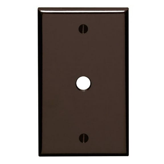 Leviton 85013 Brown Single Gang .406" Cable Wall Plate