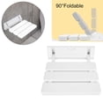 thumbnail image 3 of Wall Mounted Shower Stool, Folding Shower Bench, Drop Leaf Foldable Minimalism Bathroom Bench  Load Capacity 130kg for Home Sauna Room Use, 3 of 7