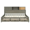 thumbnail image 4 of Pinovk Full Size Wooden Daybed with 3 Storage Drawers, Upper Soft Board, shelf, and a set of Sockets and USB Ports, Gray, 4 of 21