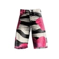 thumbnail image 4 of Stephy Flare Denim Shorts for Women Wide Leg Denim Shorts Woman Vintage Floral Print High Waisted Straight Stretch Pants with Pockets, Black, L, 4 of 4