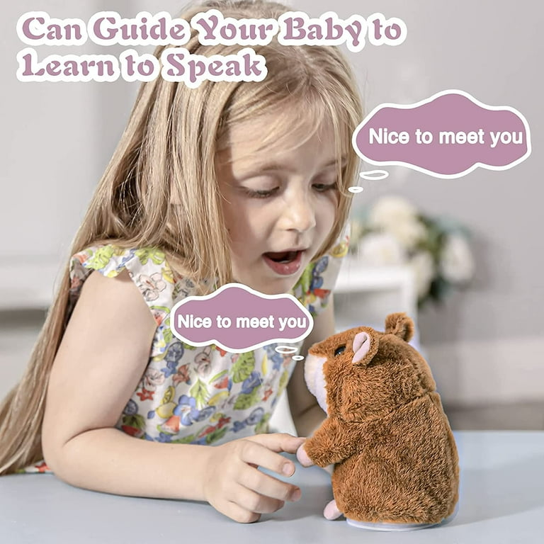 Qwifyu talking hamster, juguete interactivo de peluche de peluche