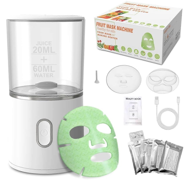 Facial Mask Maker with 32Pcs Collagen, DIY Natural Fruit and Vegetable Face Mask, Rechargeable